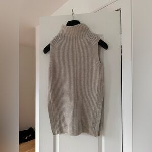 Wilfred Sleeveless Ribbed Turtleneck Vest - Beige